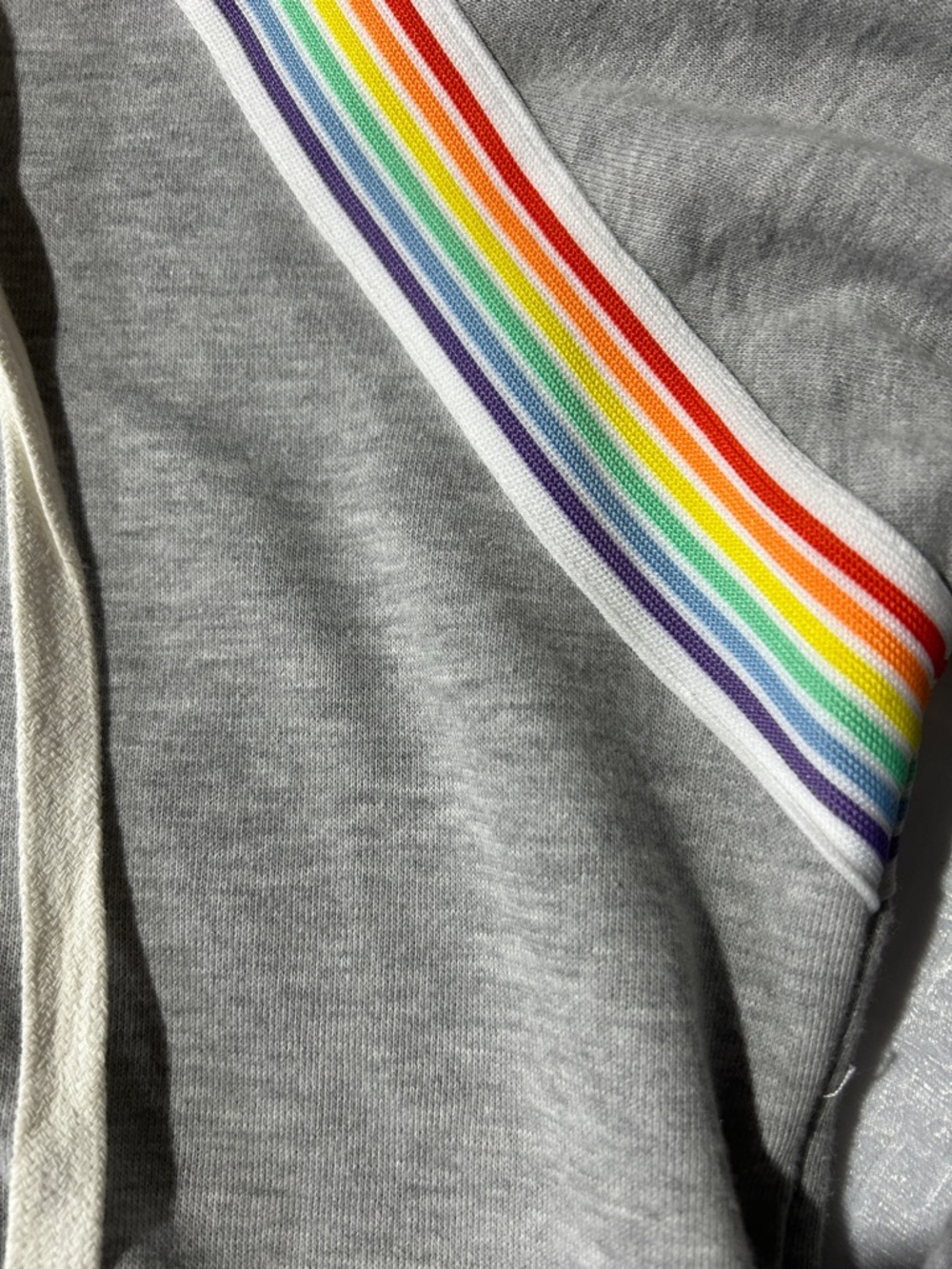 soulcycle Grey Hoodie with Rainbow Stripe Accents - Picture 3 of 4